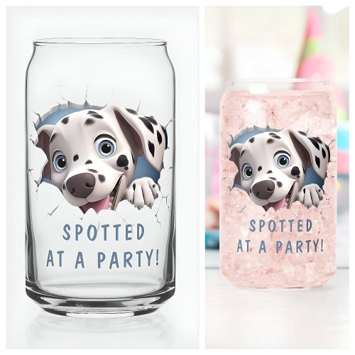 Modern Funny Unusual Custom Dalmatian Birthday  Can Glass