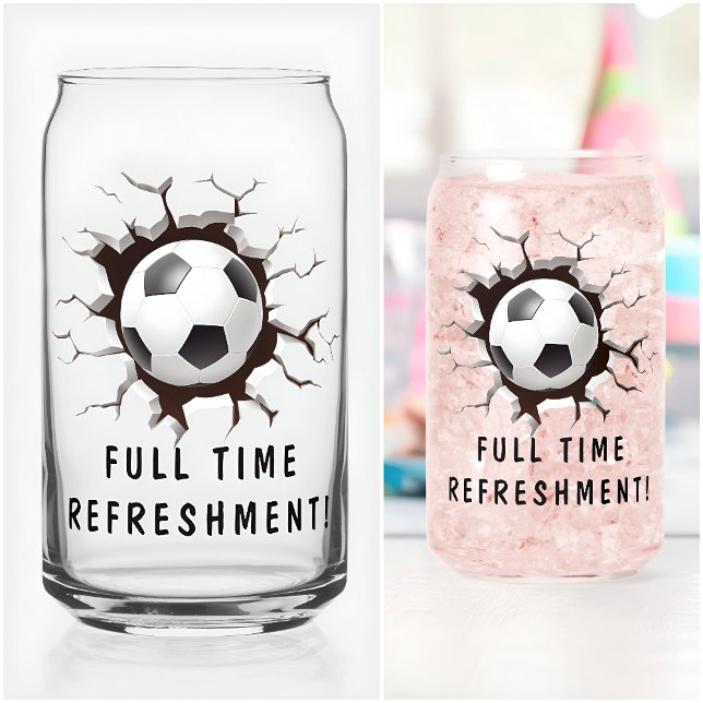 Modern Funny Unusual Custom Soccer Ball Football  Can Glass (Creator Uploaded)