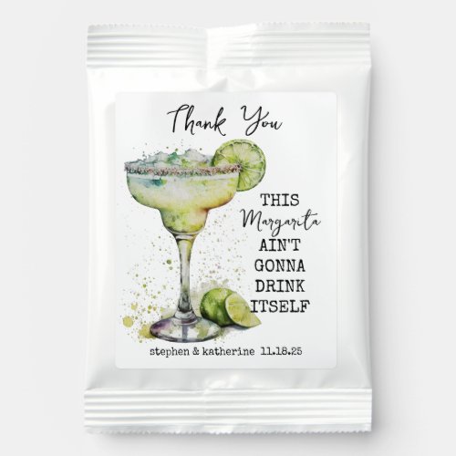 Modern Funny Watercolor Margarita Thank You Margarita Drink Mix