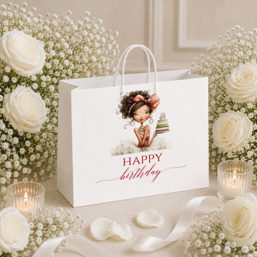 Modern Funny Woman Marsala Script Birthday gift ba Large Gift Bag