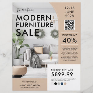 Modern Furniture Home Decor Sale Marketing Ad Flyer