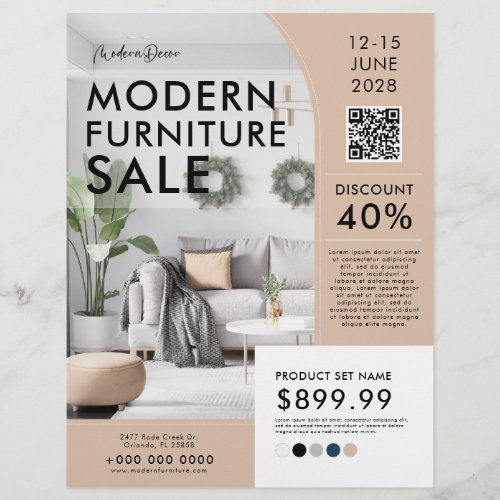 Modern Furniture Home Decor Sale Marketing Ad Flyer
