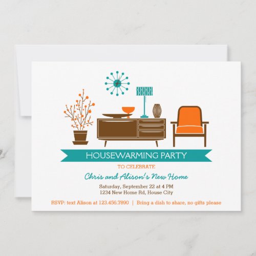 Modern Furniture Housewarming Party Invitation 5" X 7" Invitation Card