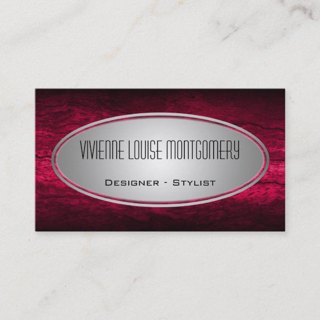 Modern Fuscia Professional Designer Business Card (Front)