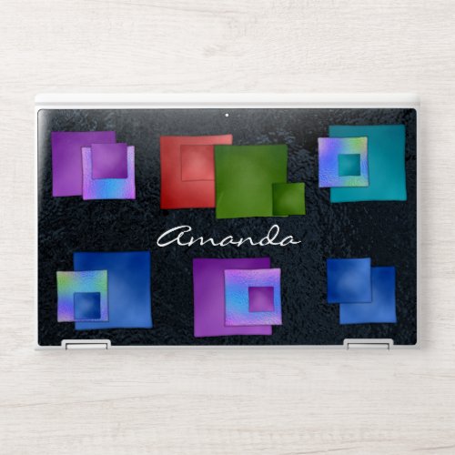 Modern Fused Glass Look Dichroic Art Personalized  HP Laptop Skin
