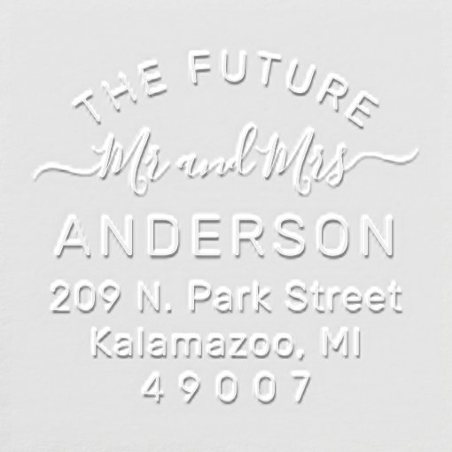 Modern Future Mr and Mrs Personalized Wedding Embosser | Zazzle