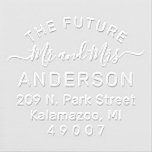 Modern Future Mr and Mrs Personalized Wedding Embosser<br><div class="desc">Elegant "The Future Mr and Mrs" personalized wedding return address embosser features modern calligraphy script writing with custom sans serif home address text. Personalize with your future married last name and home address.</div>