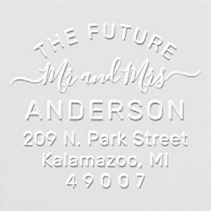 Modern Future Mr and Mrs Personalized Wedding Embosser