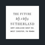 Modern Future Mr and Mrs Script Return Address Self-inking Stamp<br><div class="desc">Modern Future Mr and Mrs Script Return Address self-inking stamp. Easily customize this by clicking the "personalize" button. 

Also available for purchase are other ink pad colors.</div>