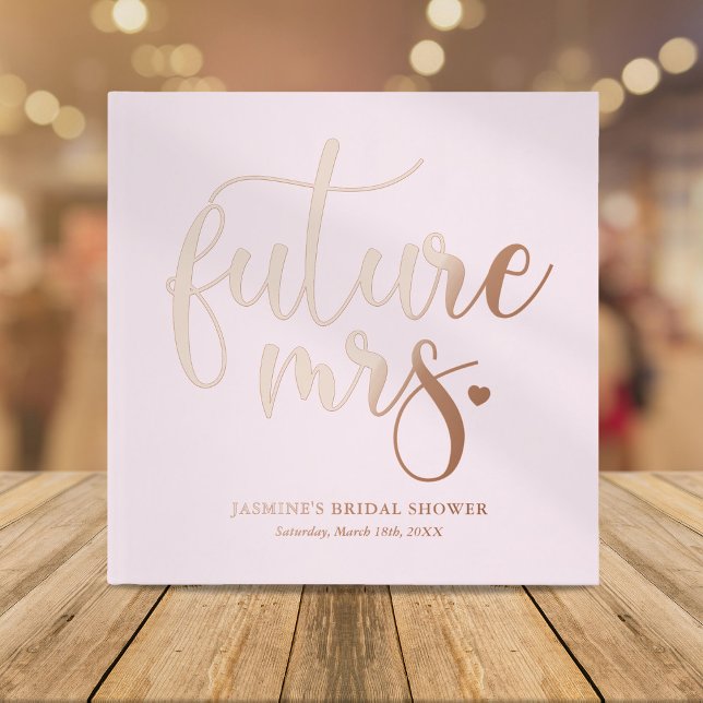 Modern Future Mrs Bridal Shower Foil Guest Book (Creator Uploaded)