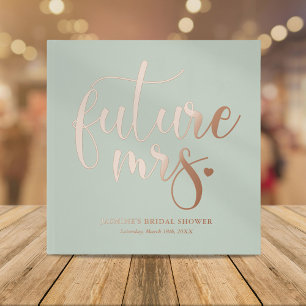 Modern Future Mrs Bridal Shower Foil Guest Book
