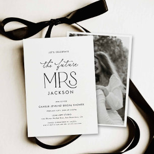 Modern Future Mrs Bridal Shower Photo Invitation 