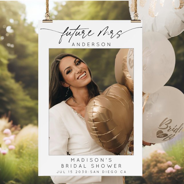 Modern Future Mrs Bridal Shower Selfie Photo Frame Foam Board (Creator Uploaded)