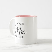 Modern Future Mrs Bride Engagement Script Two-Tone Coffee Mug (Front Left)