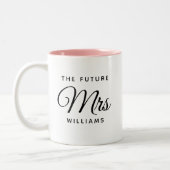 Modern Future Mrs Bride Engagement Script Two-Tone Coffee Mug (Left)