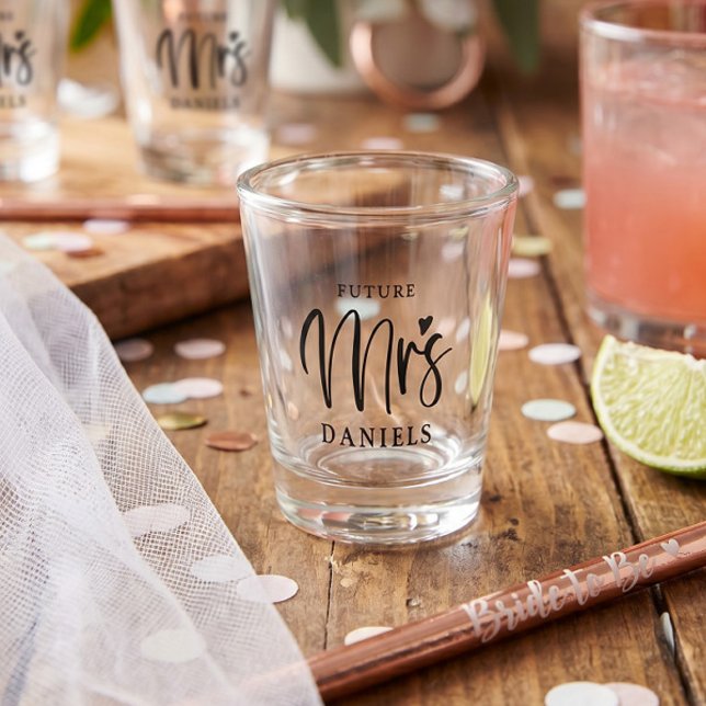 Modern Future Mrs Engagement Name Shot Glass (Creator Uploaded)