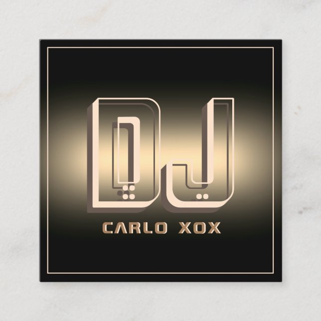 Modern futuristic abstract DJ  Square Business Car Card (Front)