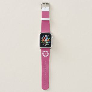 Modern Futuristic Circle SciFi Geek Monogram Pink Apple Watch Band