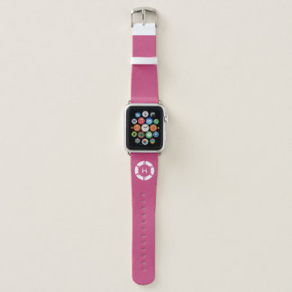 Modern Futuristic Circle SciFi Geek Monogram Pink Apple Watch Band