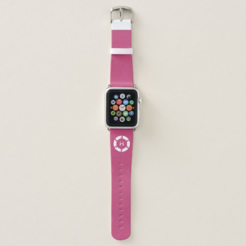 Modern Futuristic Circle SciFi Geek Monogram Pink Apple Watch Band