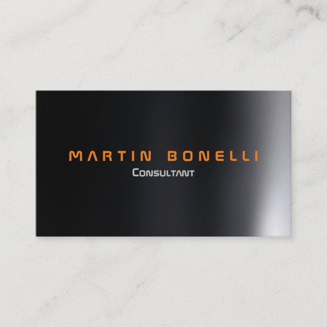 Modern Futuristic Dark Grey Plain Business Card (Front)