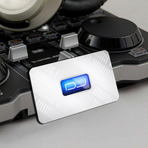 Modern futuristic DJ faux metallic Business Card