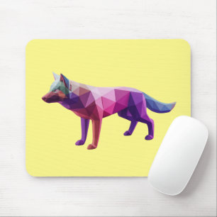 Modern futuristic geometric wolf Gardient artwork Mouse Pad