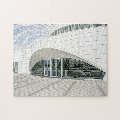 Modern futuristic white building jigsaw puzzle