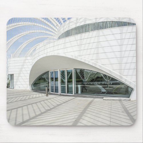 Modern futuristic white building mouse pad