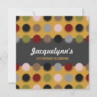 Modern Fuzzy Dots Adult Birthday Party Invitation