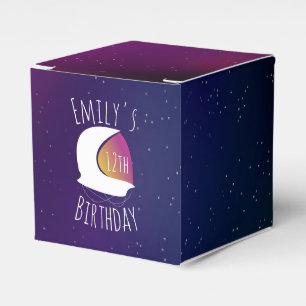 Modern Galaxy Astronaut Birthday Party Favor Boxes