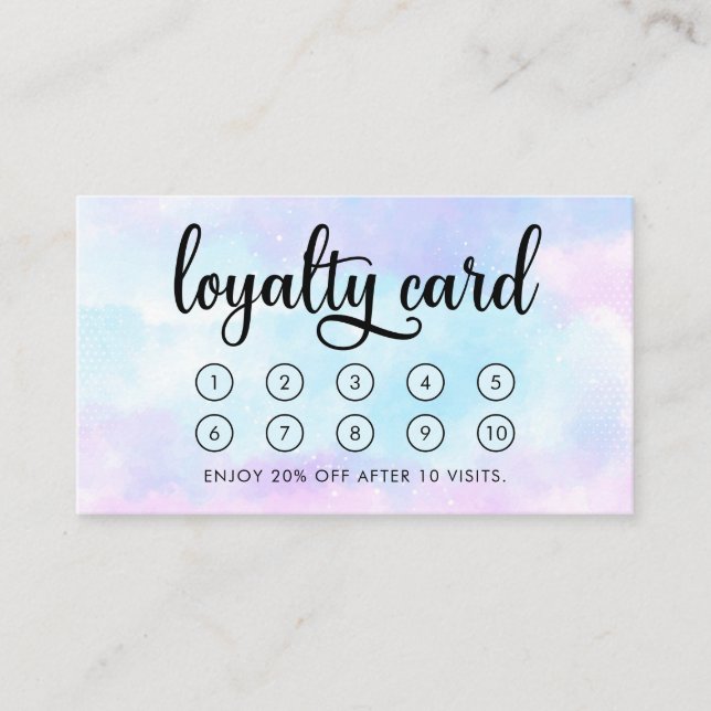 Modern Galaxy Business Loyalty Punch Card (Front)