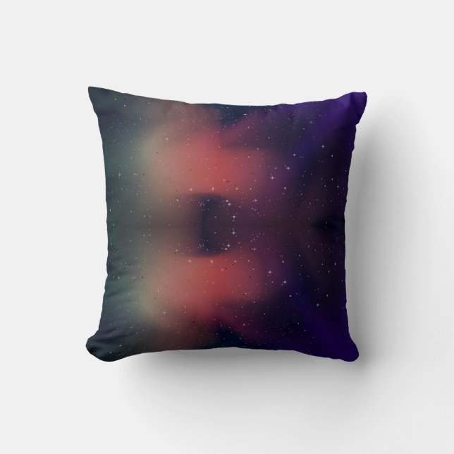 Modern Galaxy Night Sky Throw Pillow (Front)