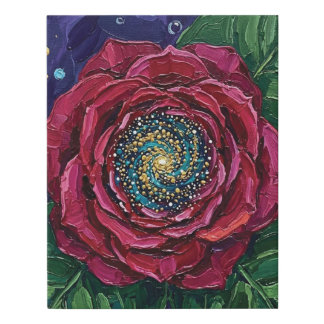 Modern Galaxy Rose Wall Art | Whimsical Botanical