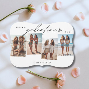 Modern Galentine's Day Photo Card for BFF Bestie