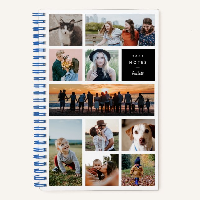 Modern Gallery Ten Photo Collage Notebook (Front)