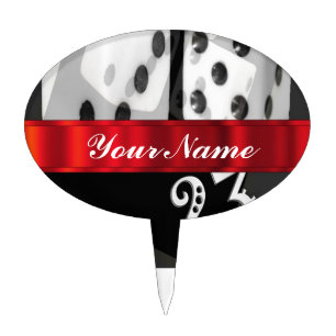 Modern gambling dice cake topper