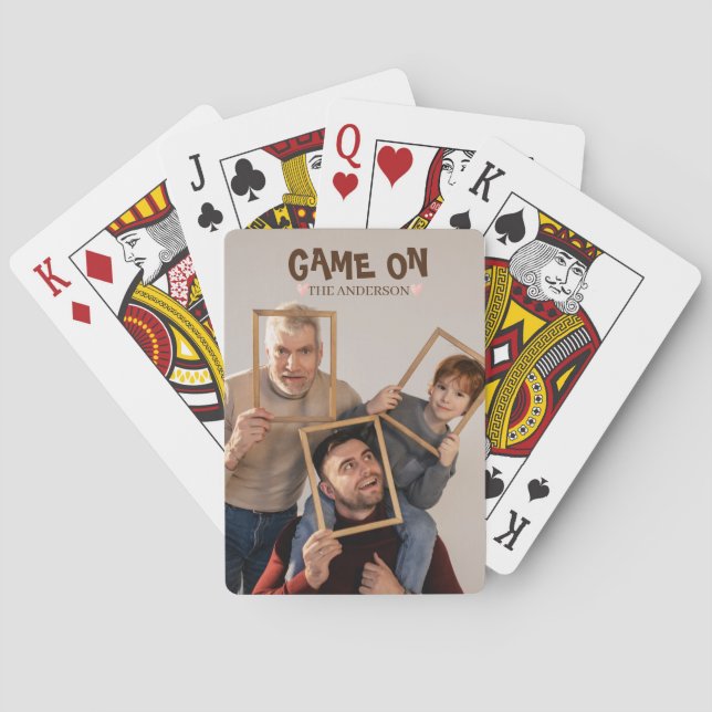 Modern Game On Joy Photo Personalized Poker Cards (Back)