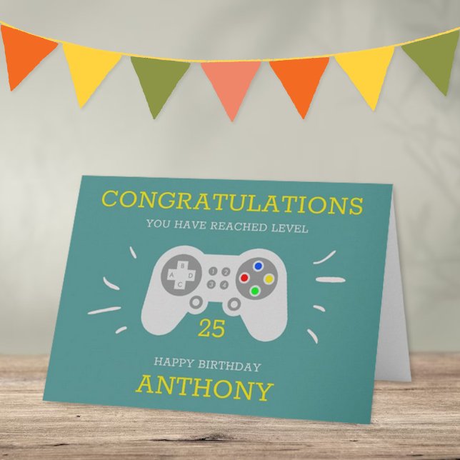 Modern Gamer Any Age Birthday Card (Creator Uploaded)