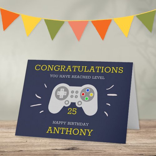 Modern Gamer Any Age Birthday Card