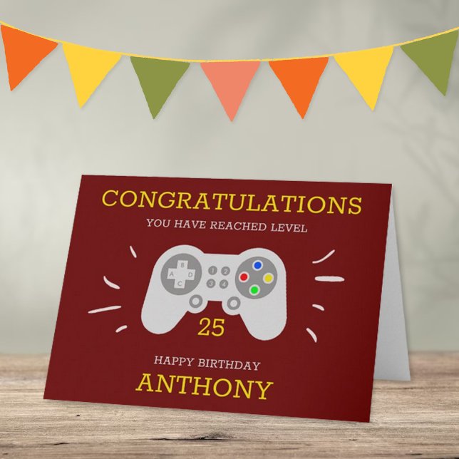 Modern Gamer Any Age Birthday Card (Creator Uploaded)