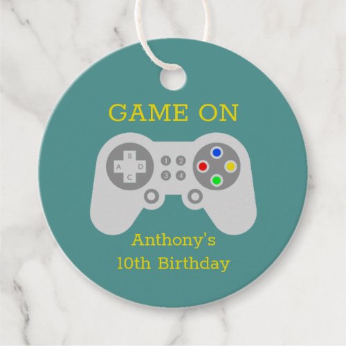 Modern Gamer Any Age Birthday Party Favor Tags