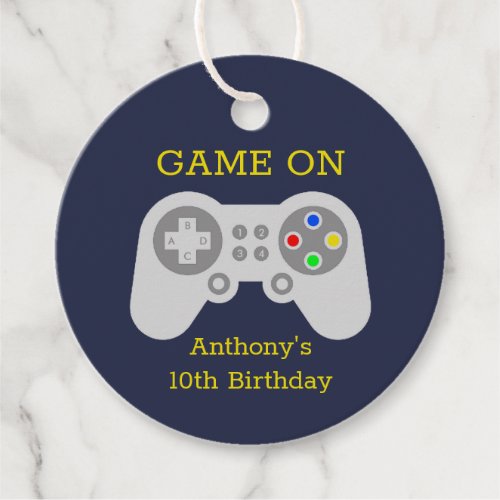Modern Gamer Any Age Birthday Party Favor Tags