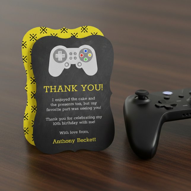 Modern Gamer Any Age Birthday Thank You Card (Creator Uploaded)