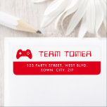 MODERN GAMING Bar Mitzvah cool black controller Label<br><div class="desc">by kat massard >>> WWW.SIMPLYSWEETPAPERIE.COM <<< Setup as a template it is easy to customize with your own text - make it yours! - - - - - - - - - - - - - - - - - - - - - - - - - Love the design...</div>