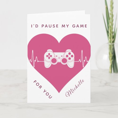 Modern Gaming Controller Valentines Day Gamer Card