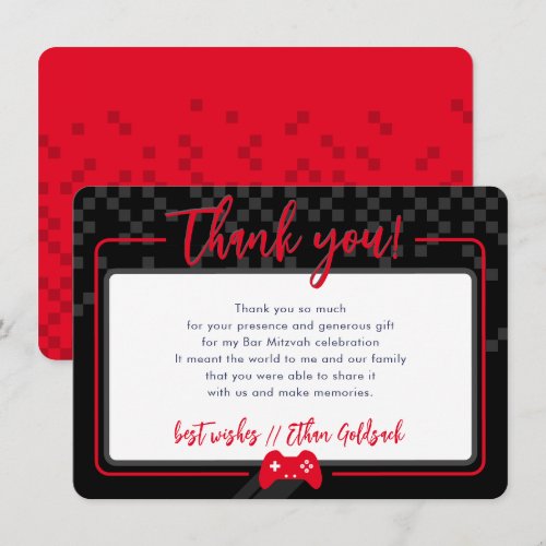 MODERN GAMING THANKS Bar Mitzvah black red