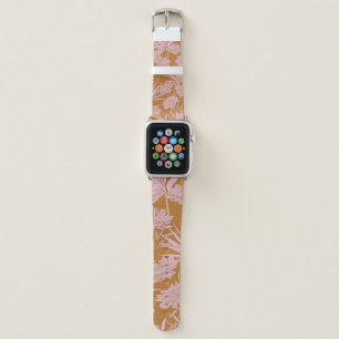Modern garden flower monotone retro mood seamless  apple watch band