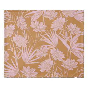 Modern garden flower monotone retro mood seamless duvet cover