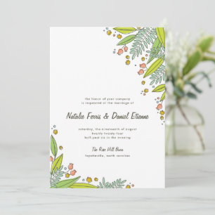 Modern Garden Simple Wedding Invitation